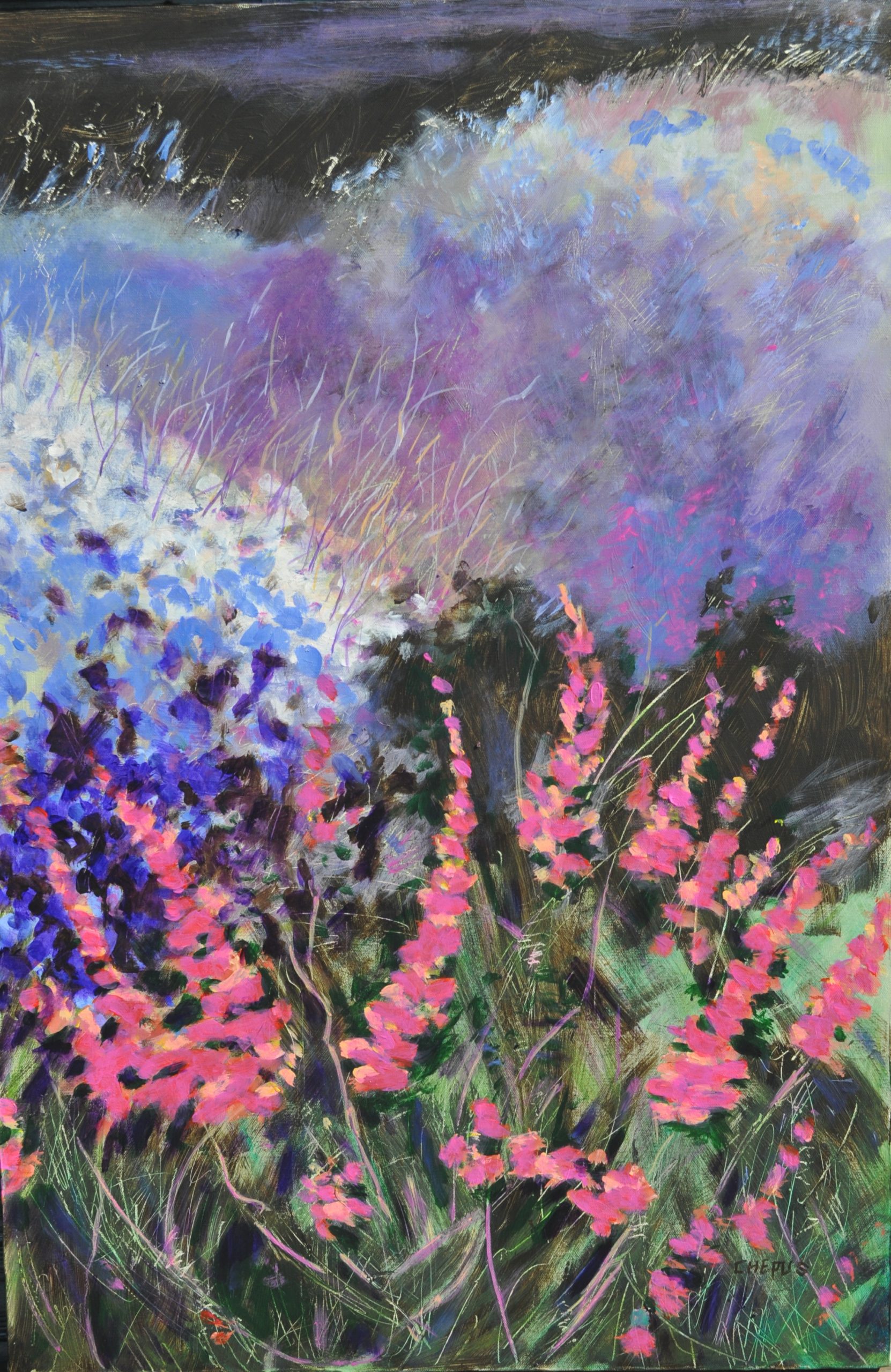 Grasses and Wild Flowers acrylics 36x24