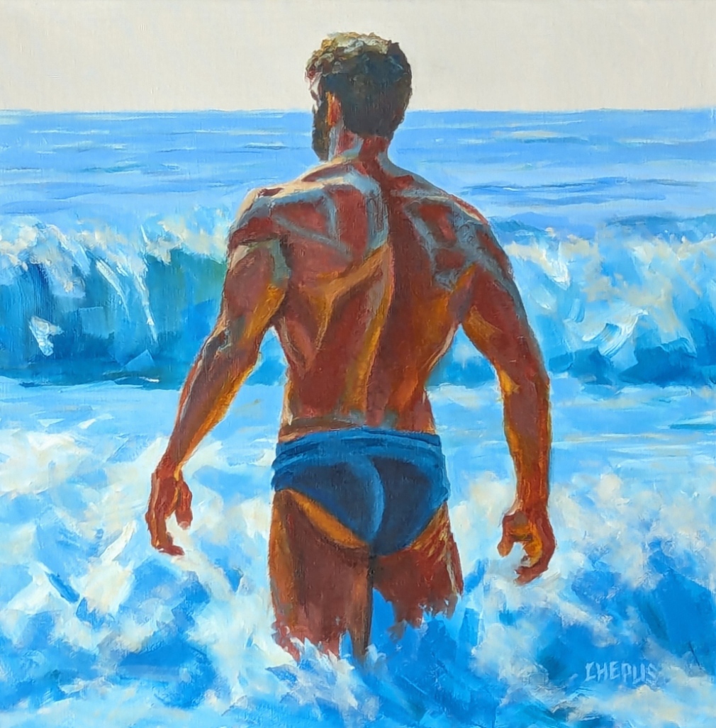 Embrace of the Waves oil 16x16 Sold