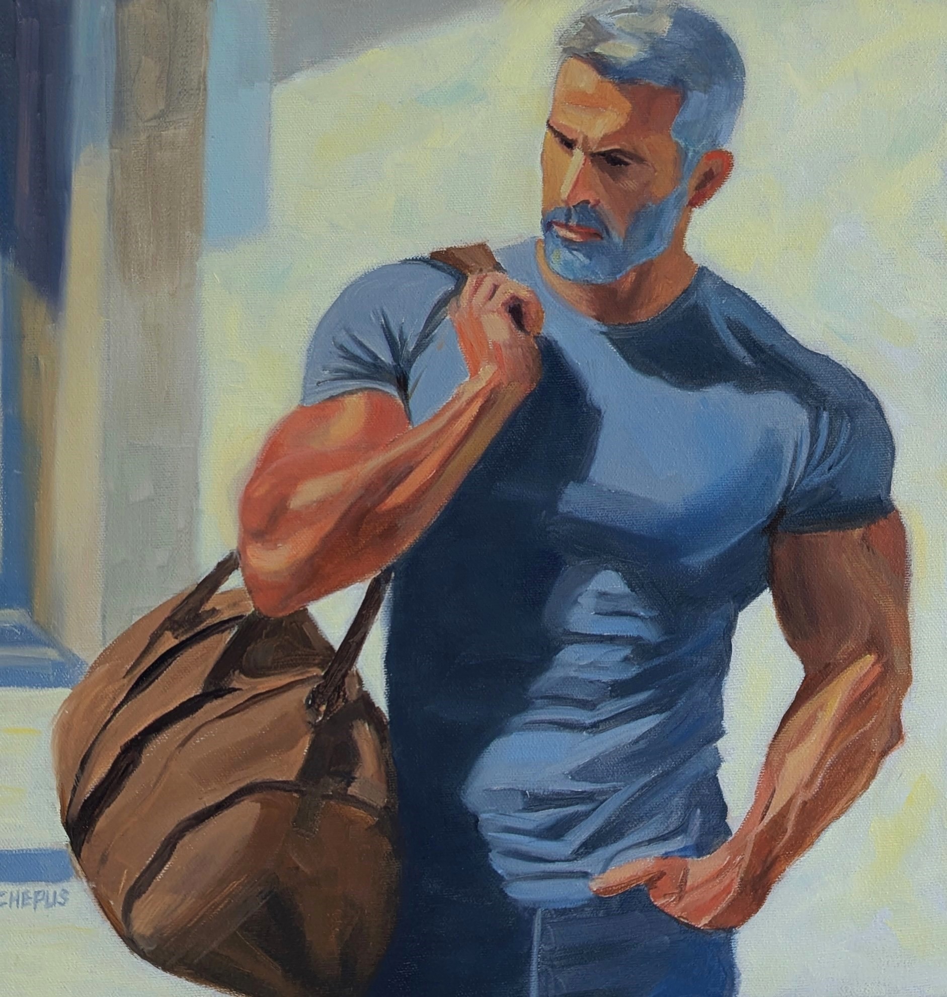 After the Workout oil 16x16 Sold