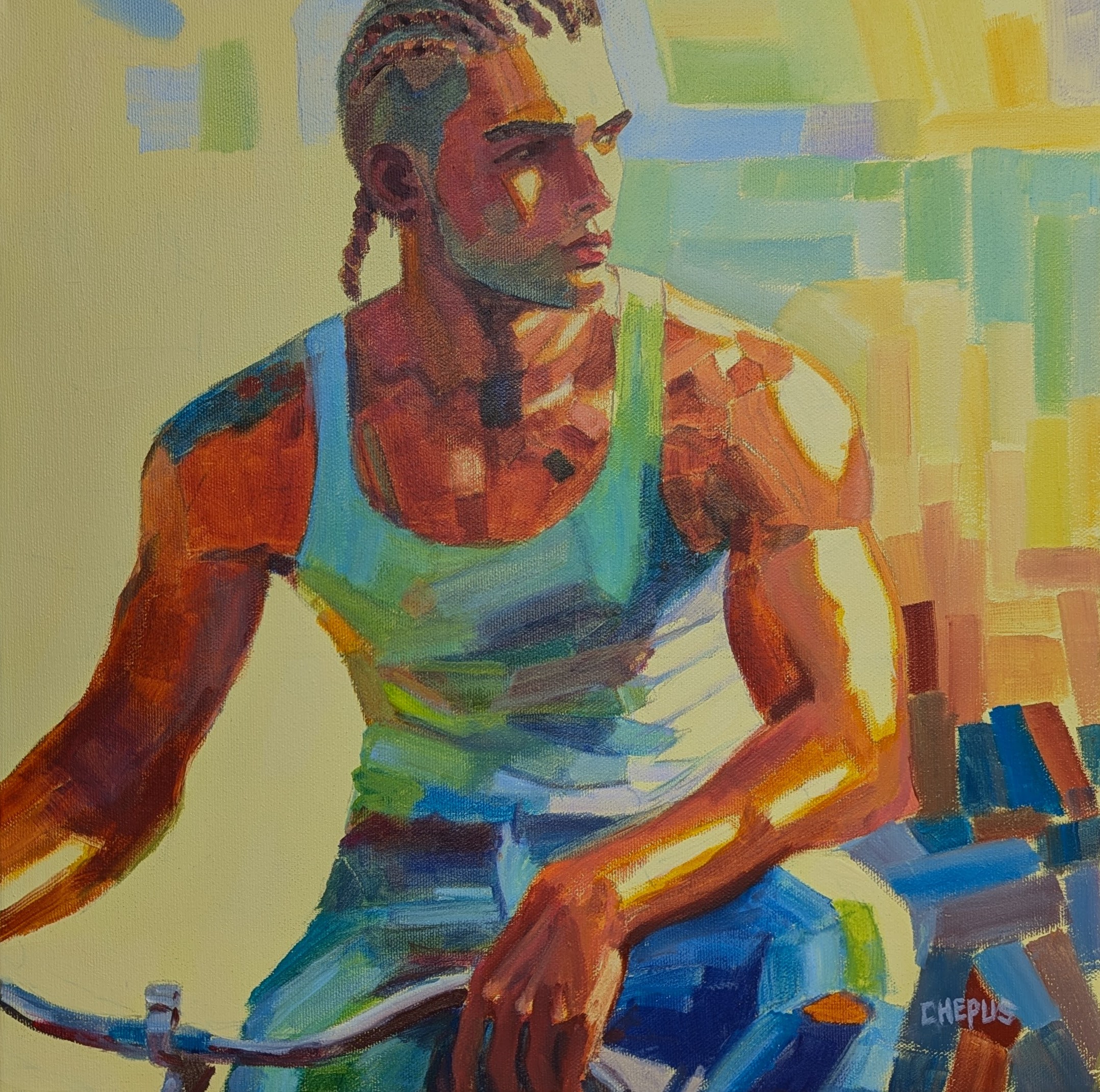 Caught in a Moment oil 16x16 Sold