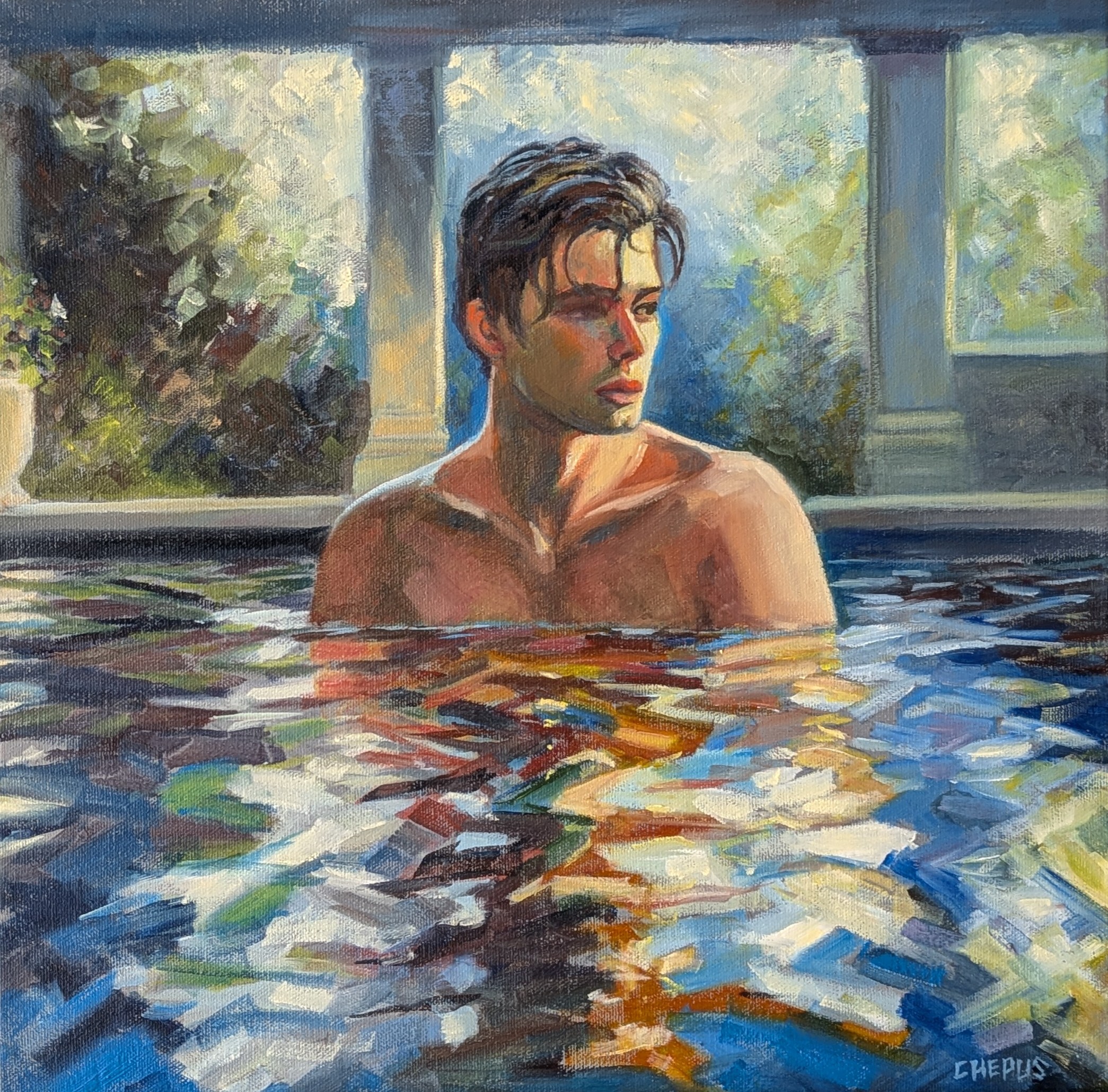 Rising Reflections oil 16x16 Sold