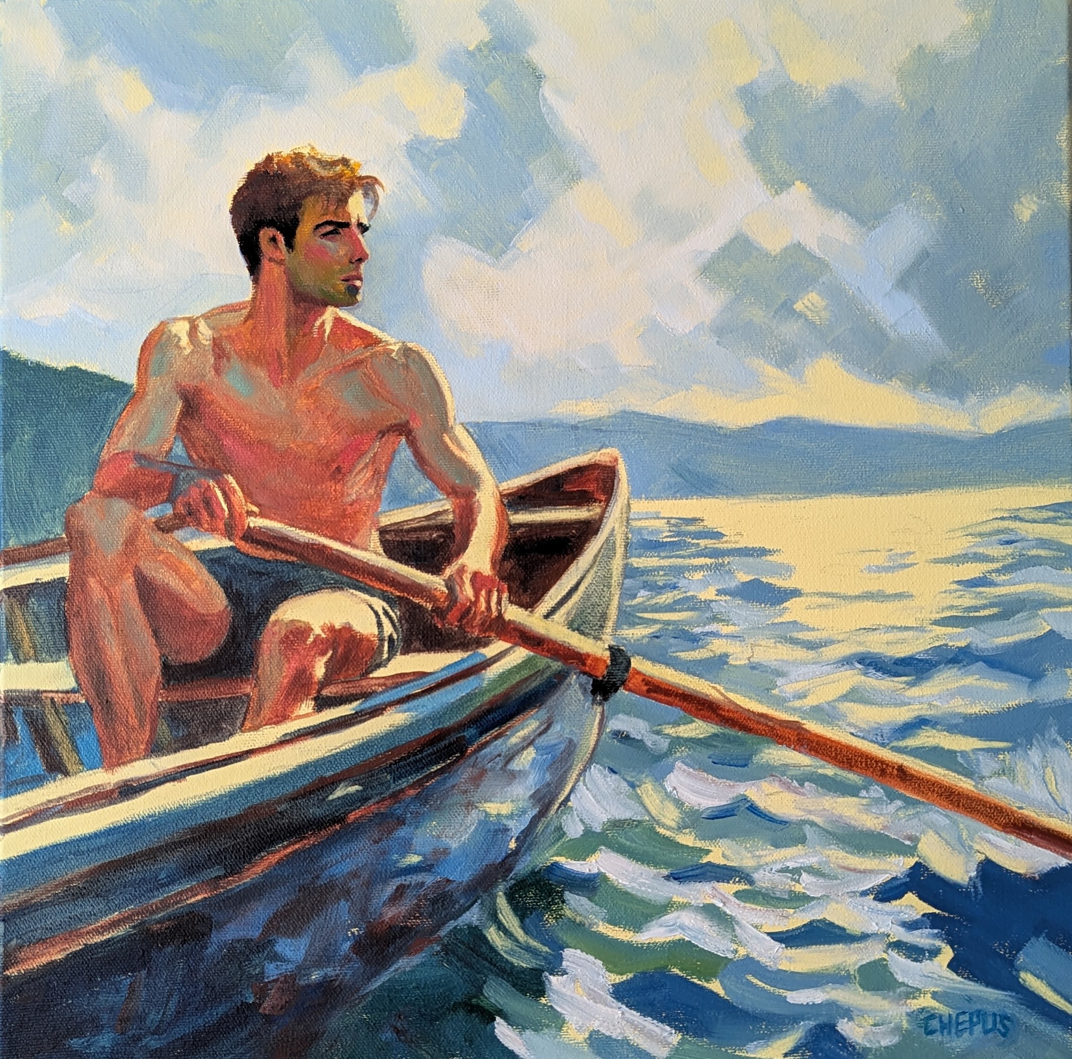 Searching the Horizon oil 16x16 Sold